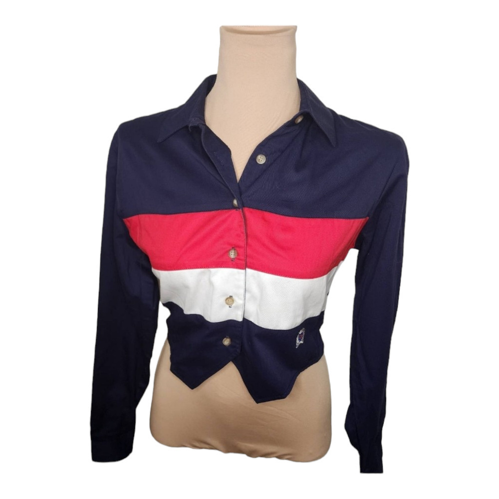 Vintage 80s western panhandle slim cropped and ruched cowboy shirt